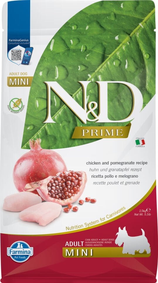N&D Prime Mini Adult tavuk&nar 2,5 kg