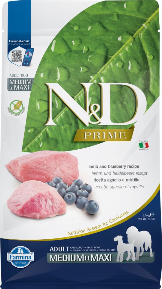 N&D Prime Medium&Maxi, Kuzu Eti&Yaban Mersini 12 kg