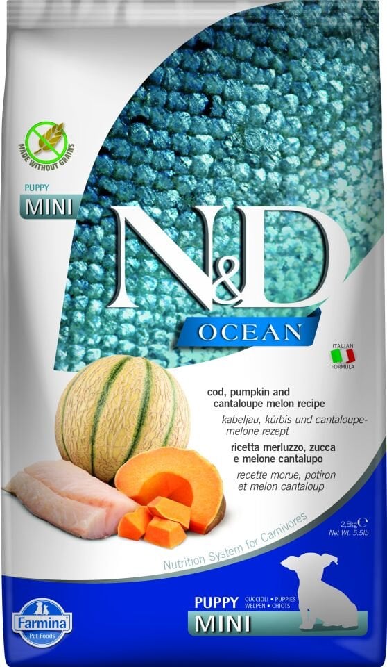 N&D Ocean Mini Puppy, Morina Balığı&Balkabağı ve Kavun 2,5 kg