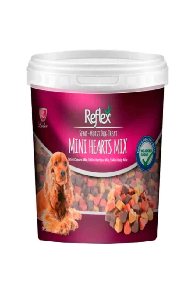 Karışık Renkli Mini Kalpli Yari Yumuşak Köpek Ödül Maması 500 gr