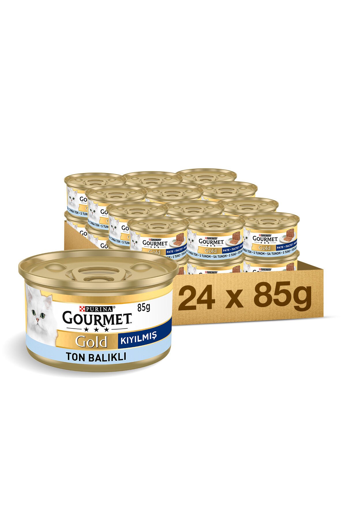 Gold Kıyılmış Ton Balıklı Kedi Konservesi 24x85gr