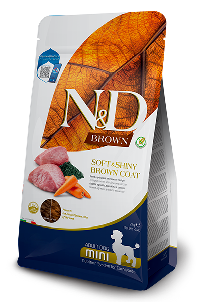 N&D Brown Mini Adult, Kuzu&Spirulina ve Havuç 2 kg