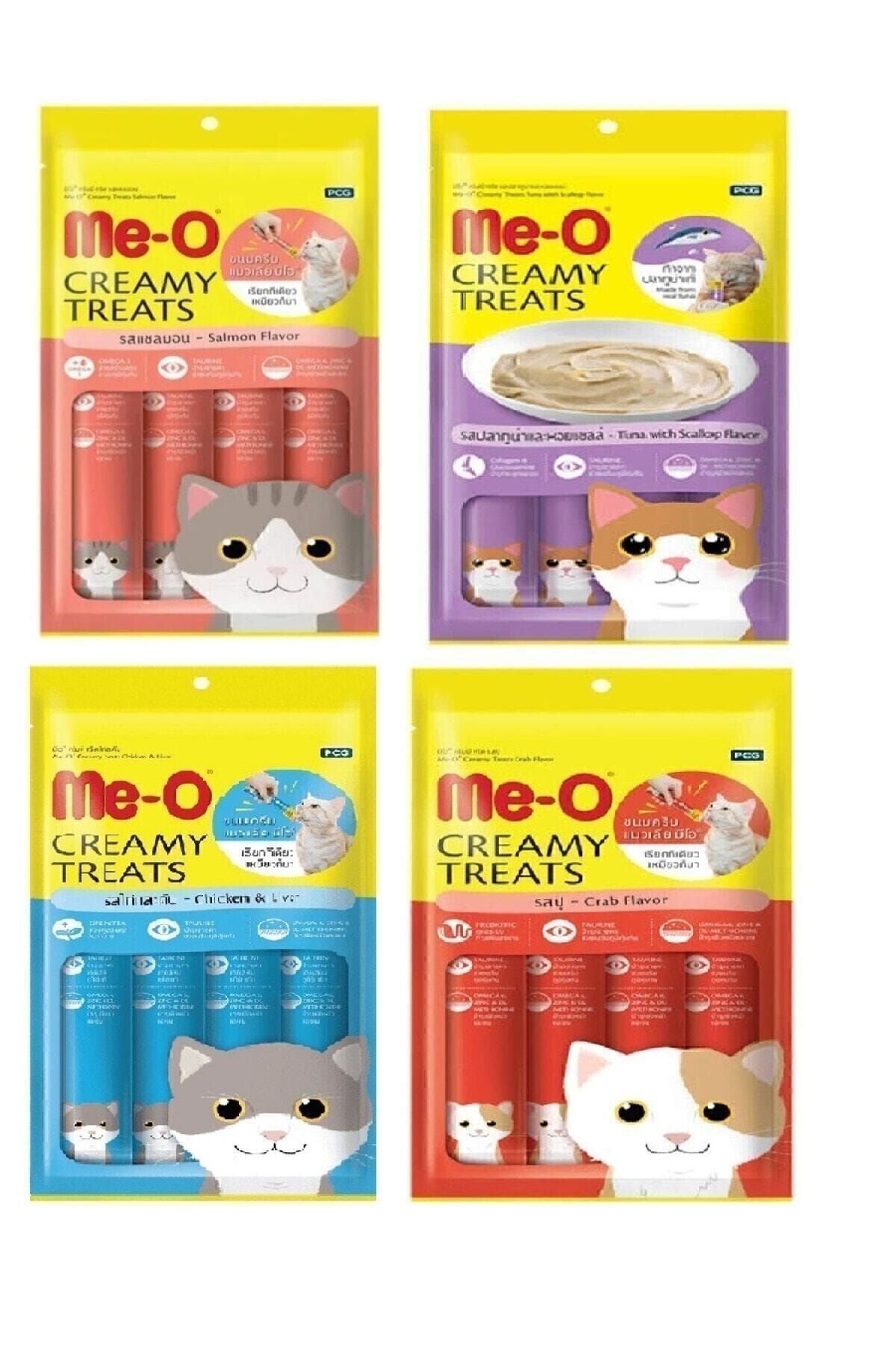 Creamy Treats 4 Çeşit Karma Sıvı Kedi Ödülü x 4 Adet