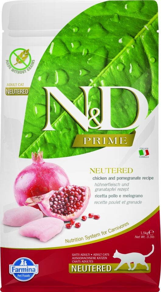 N&D Prime Kısır Kedi Maması Tavuk&Nar 1,5 kg