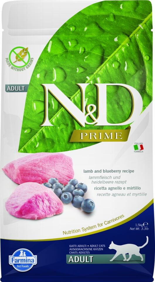 N&D Prime Yetişkin kedi Kuzu&Yaban Mersini 1,5 kg