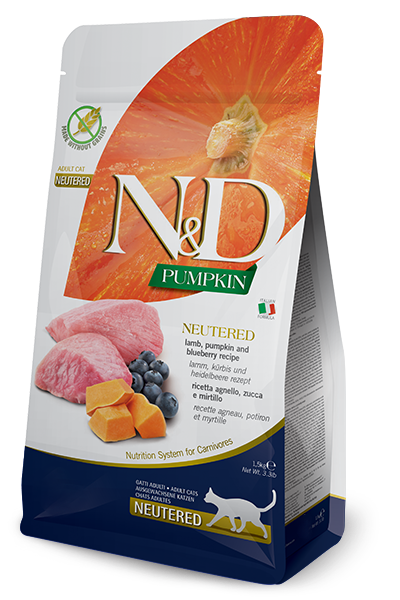N&D Pumpkin Kısır kedi maması Kuzu&Balkabağı ve Yaban Mersini 1,5 kg