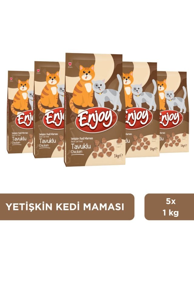 Yetişkin Kediler için Tavuklu Tam ve Dengeli Kedi Maması 2 kg + 2 kg + 1 kg Toplam 5 kg