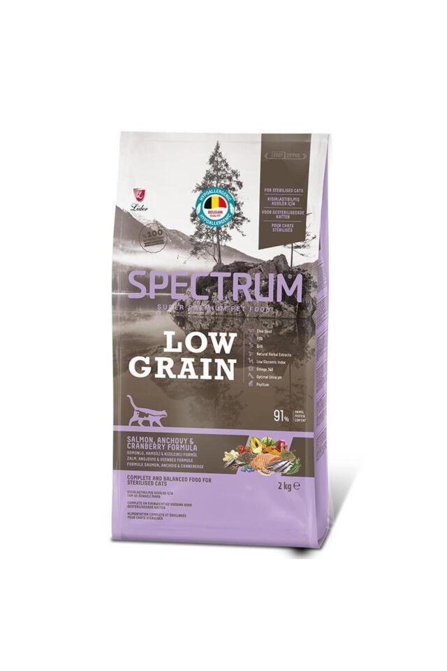 Low Grain Kısırlaştırılmış Yetişkin Kedi Maması Somonlu&Hamsili&Kızılcıklı 2 Kg