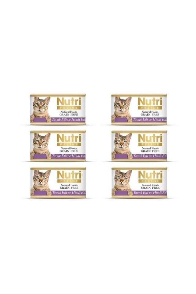 Yetişkin Kediler için Tavuk Etli ve Hindi Etli 6 Adet 85gr Tahılsız Yaş Mama