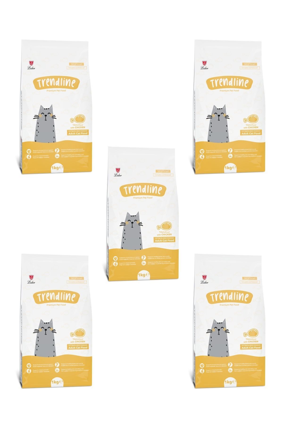 Tavuklu Kedi Kuru Maması - 1 Kg X 5 Adet