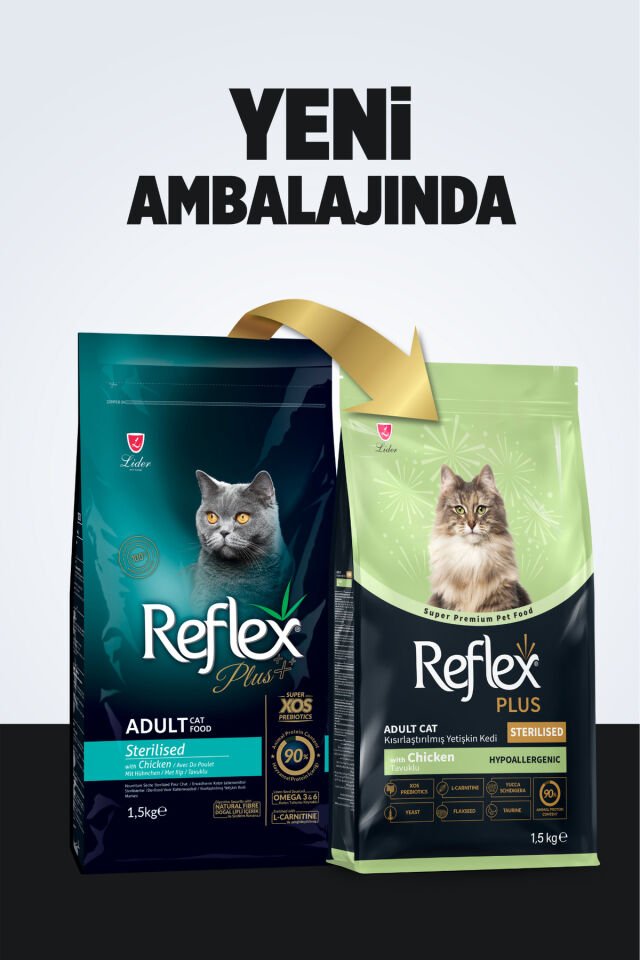 Plus Hipoalerjenik Kısırlaştırılmış/Sterilized Tavuklu Yetişkin Kedi Maması 1,5 kg x 2