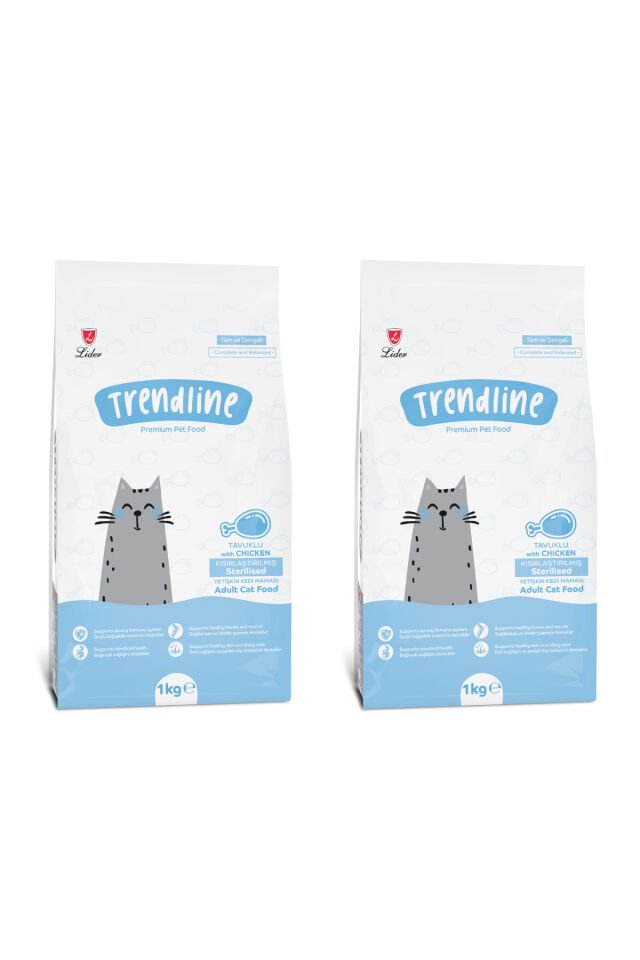 Trendline Sterilised Tavuklu Kısır Kedi Maması 1 Kg * 2 Adet