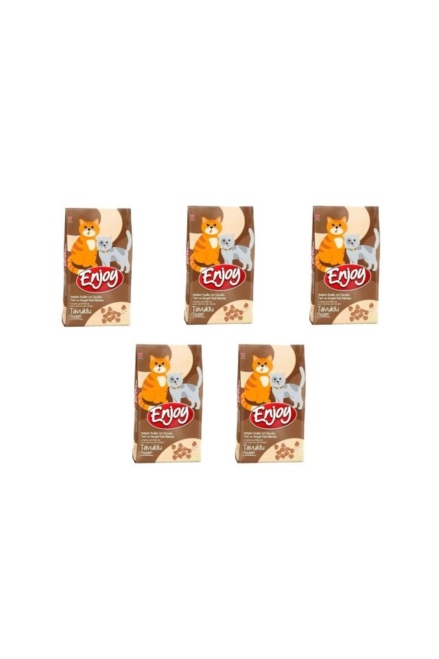 Enjoy Tavuk Etli Yetişkin Kedi Maması 1 Kg x 5 Adet