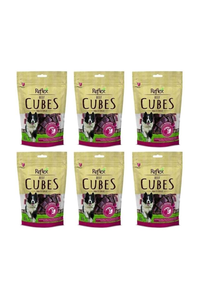 Biftekli Küp Dilimli Köpek Ödül Maması 80 Gr 6'lı Set
