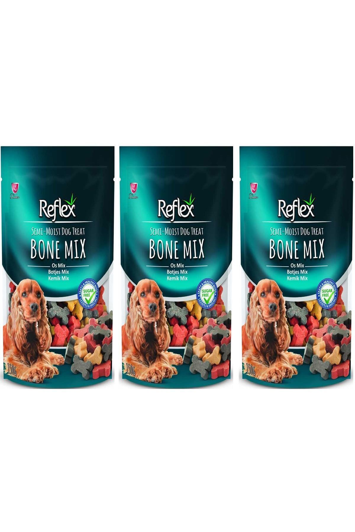 Reflex Yarı Yumuşak Kemik Mix Köpek Ödül Maması 150 Gr 3'LÜ SET