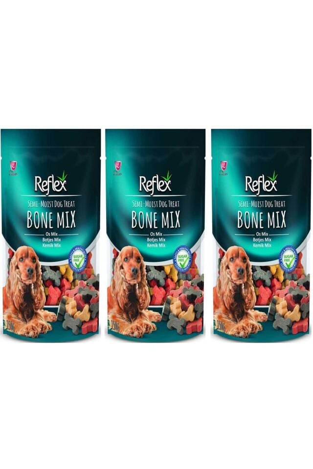 Reflex Yarı Yumuşak Kemik Mix Köpek Ödül Maması 150 Gr 3'LÜ SET