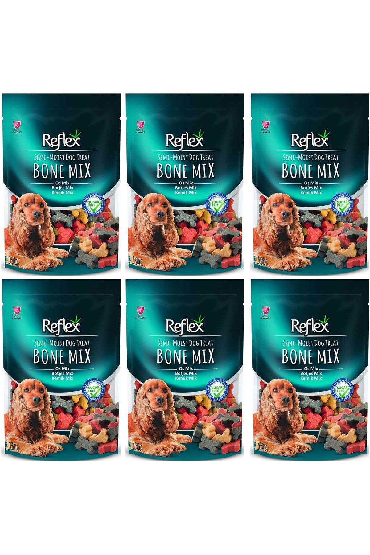 Reflex Yarı Yumuşak Kemik Mix Köpek Ödül Maması 150 Gr 6'LI SET