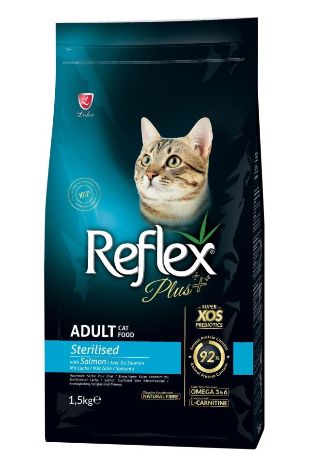 Plus Somonlu Sterilised Yetişkin Kedi Maması 1,5 Kg 2'li Set
