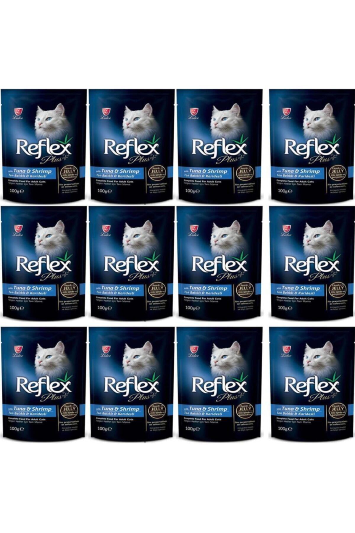 Plus Ton Balıklı Karidesli Pounch Kedi Konservesi 100 Gr 12'Lİ SET