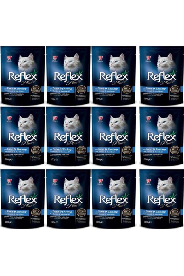 Plus Ton Balıklı Karidesli Pounch Kedi Konservesi 100 Gr 12'Lİ SET