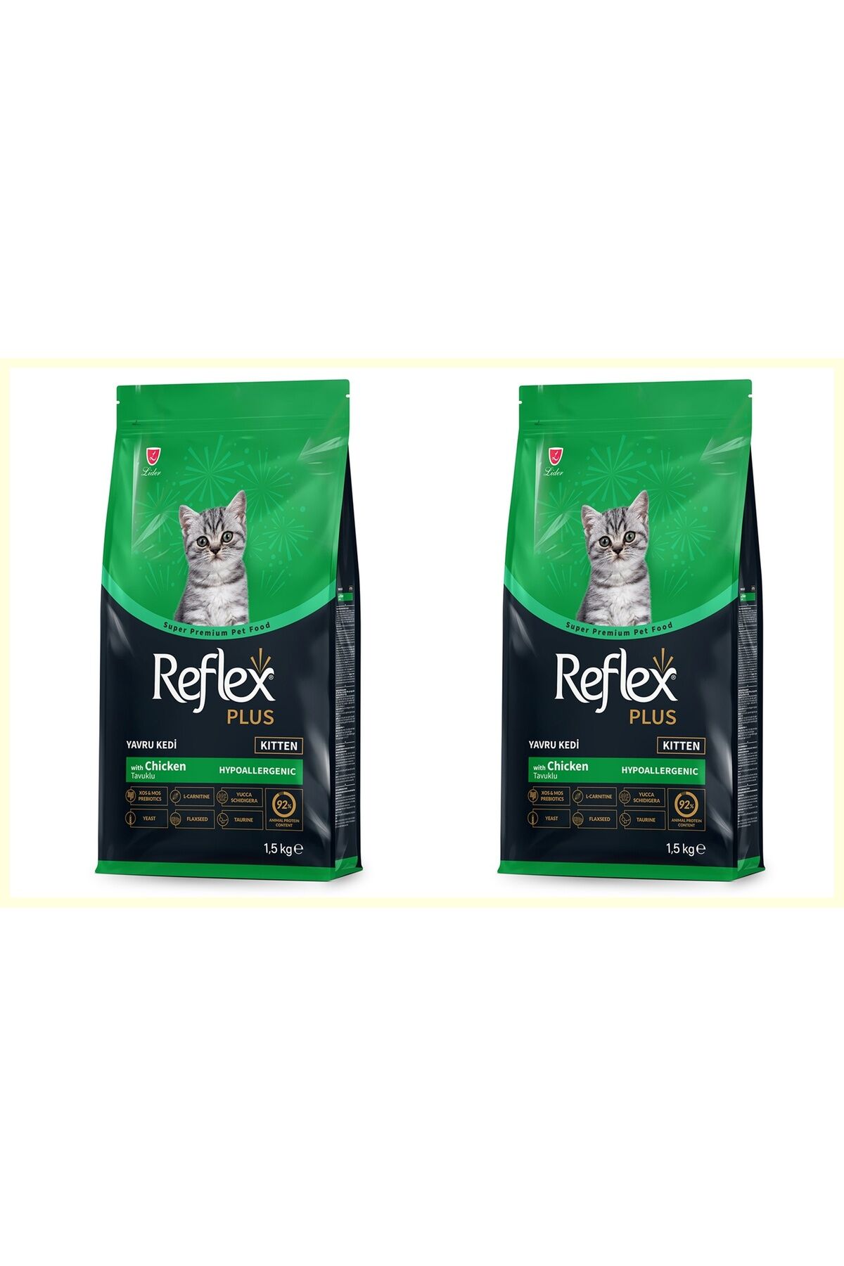 Plus Hipoalerjenik Tavuklu Yavru Kedi Maması 1,5 Kg 2'li Set