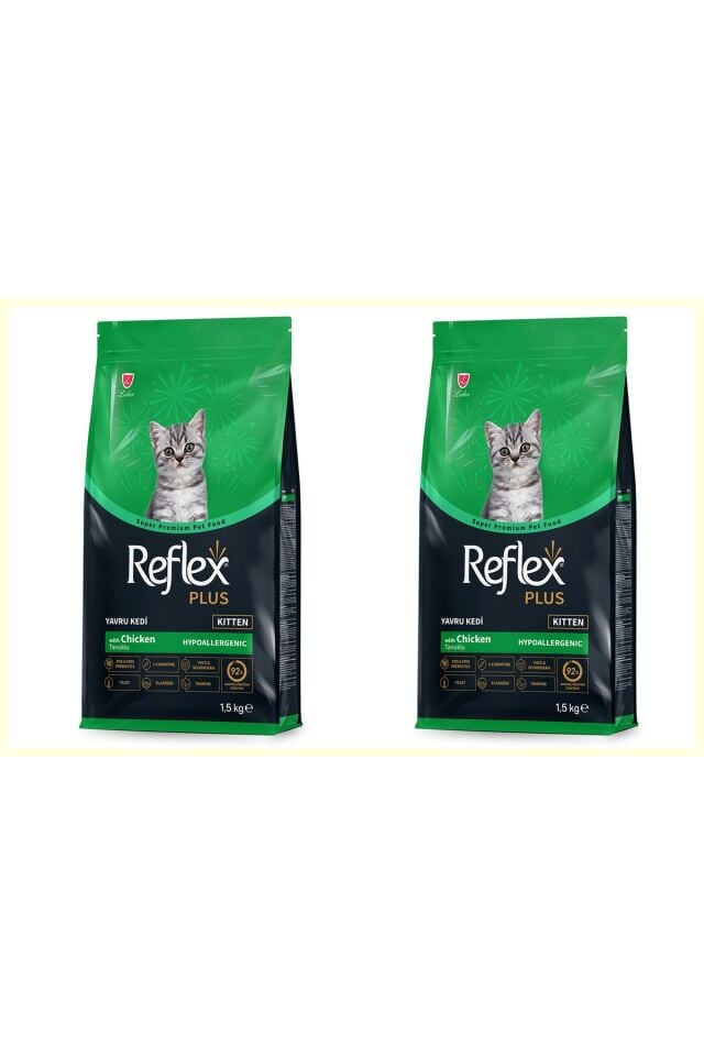 Plus Hipoalerjenik Tavuklu Yavru Kedi Maması 1,5 Kg 2'li Set