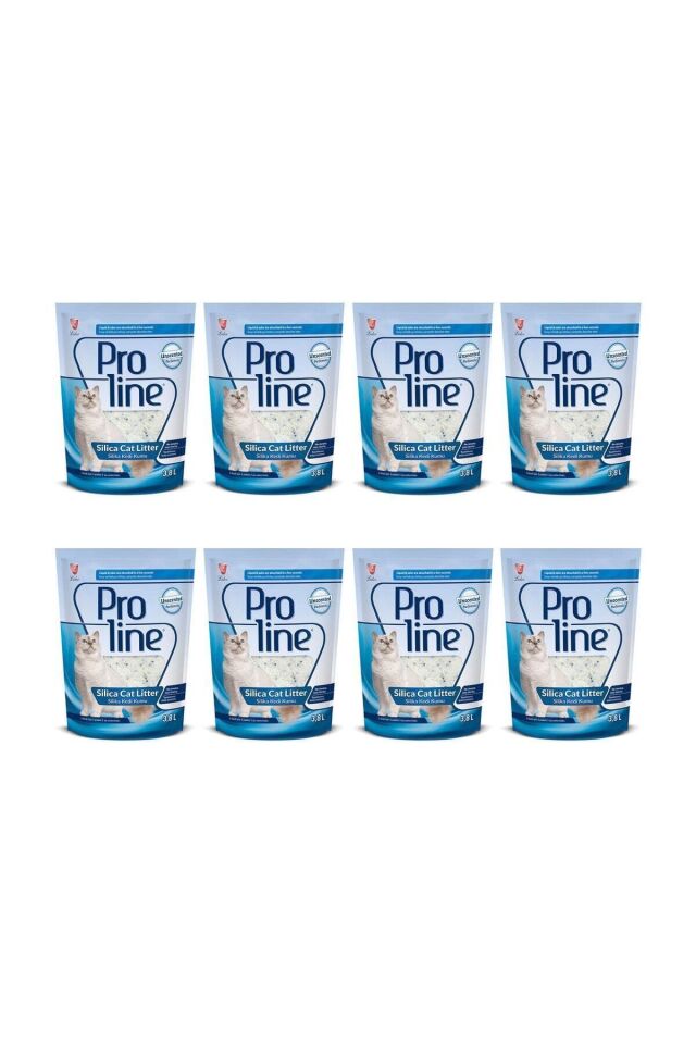 Proline Silika Parfümsüz Kedi Kumu 3,8 Lt X 8 Adet