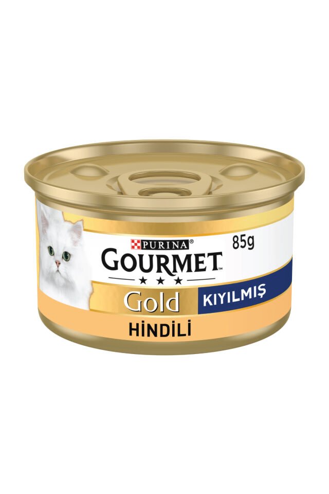 Gold Kıyılmış Hindi Etli Konserve Yetişkin Kedi Maması 12 X 85 G