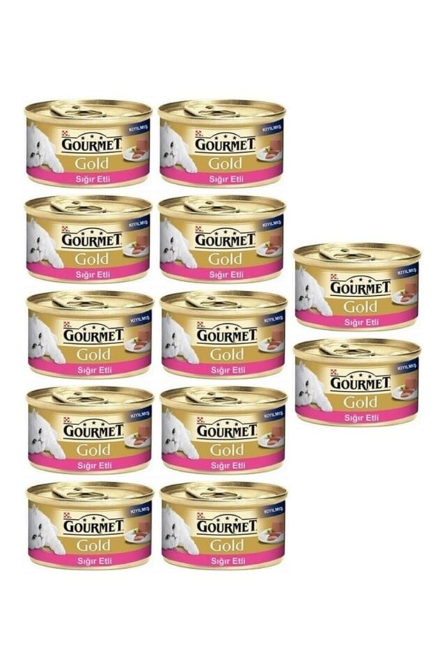 Gourmet Gold Sığır Etli Yetişkin Kıyılmış Kedi Konserve 12 x 85 G