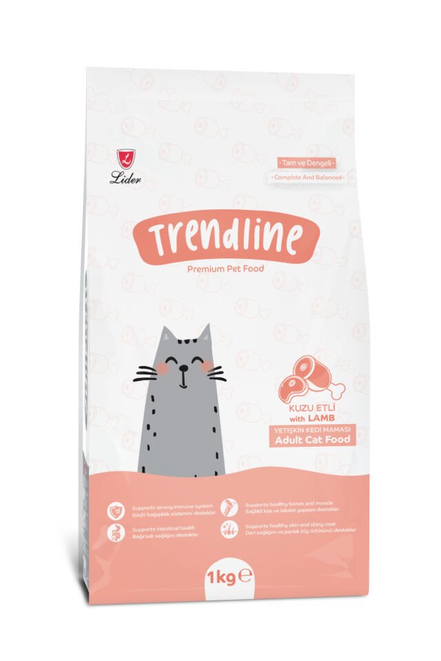 Trendline Kuzu Etli ve Pirinçli Yetişkin Kedi Maması 1kg