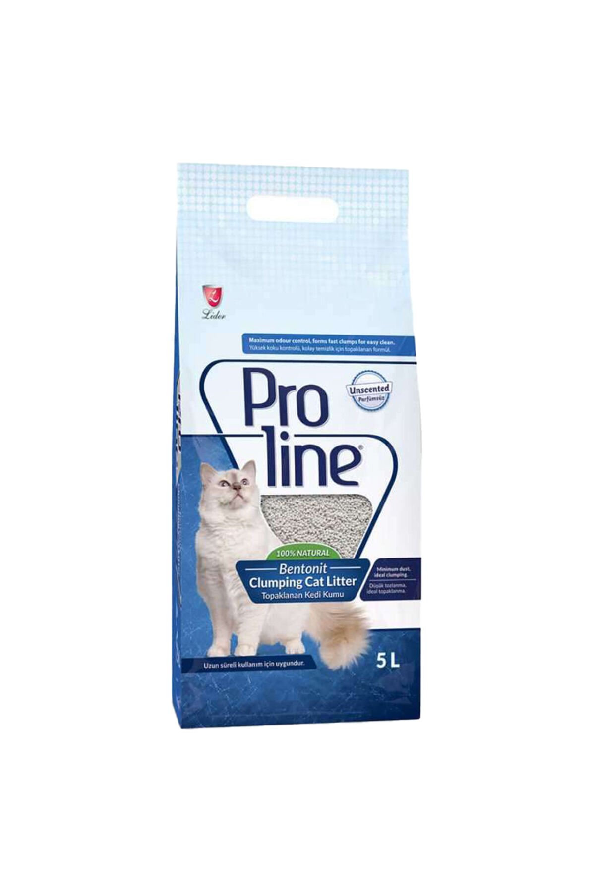 Proline Bentonit Kokusuz Ince Taneli Topaklanan Kedi Kumu 5 Lt