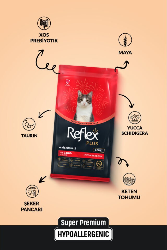 Plus Kuzu Etli ve Pirinçli Yetişkin Kedi Maması 1,5 kg