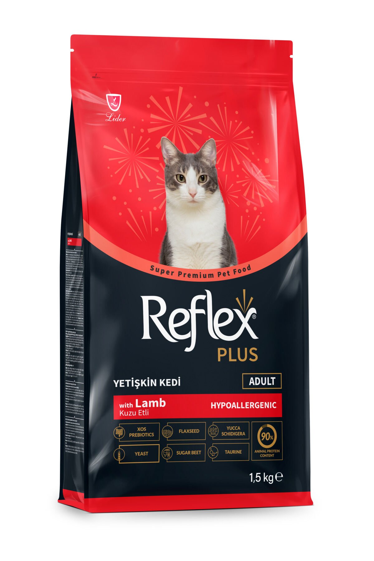 Plus Kuzu Etli ve Pirinçli Yetişkin Kedi Maması 1,5 kg