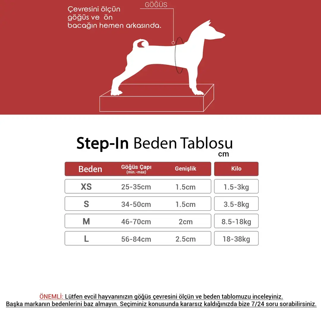 Tailpetz Step-In Göğüs Tasması Large - Siyah