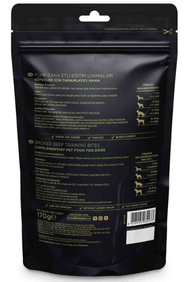 Snackies Füme Dana Etli Eğitim Lokmaları Köpek Ödül Maması 170gr