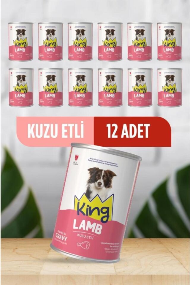 Sos İçerisinde Et Parçacıklı Kuzu Etli Köpek Konservesi 400 Gr*12 ADET
