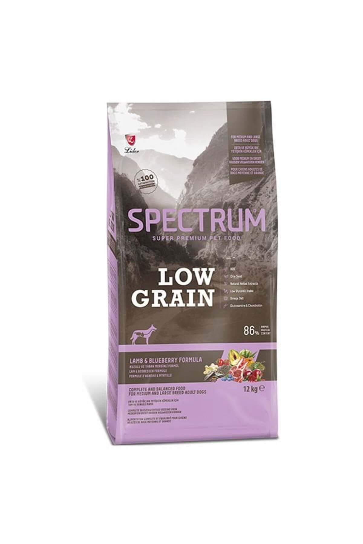 Düşük Tahıllı Kuzulu ve Yaban Mersinli Orta ve Büyük Irk Yetişkin Köpek Maması 12 Kg