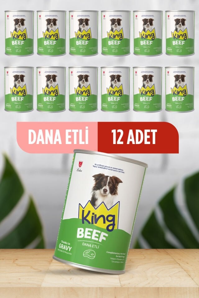 Sos İçerisinde Et Parçacıklı Dana Etli Köpek Konservesi 400 gr x 12 Adet