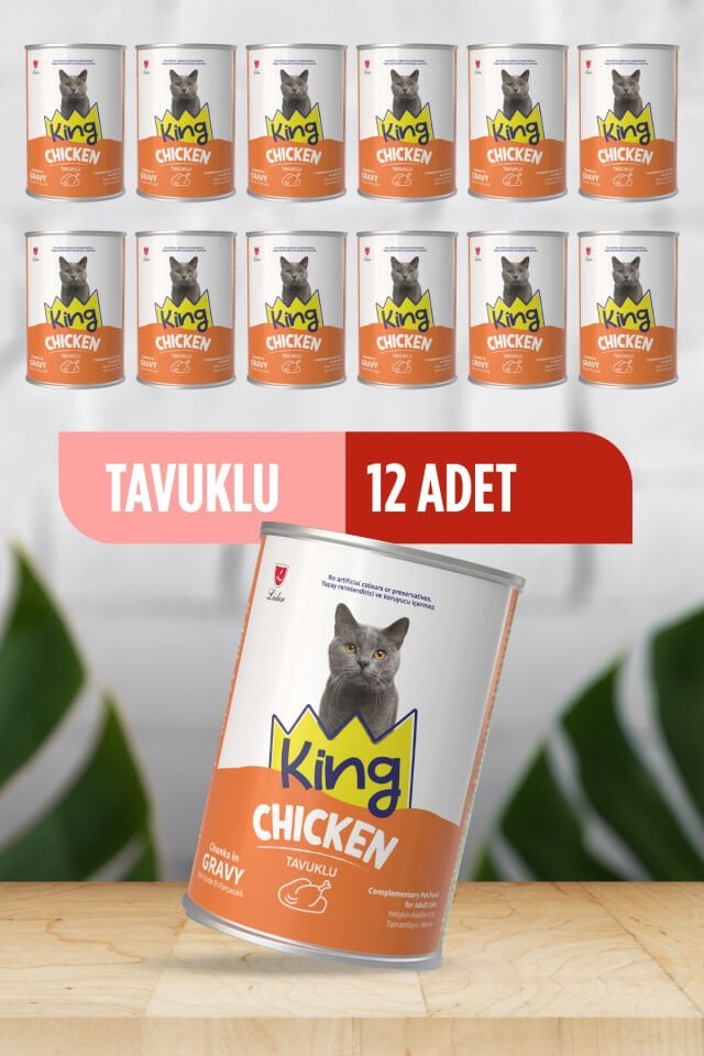 Sos İçerisinde Et Parçacıklı Tavuklu Kedi Konservesi 400 G x 12 Adet