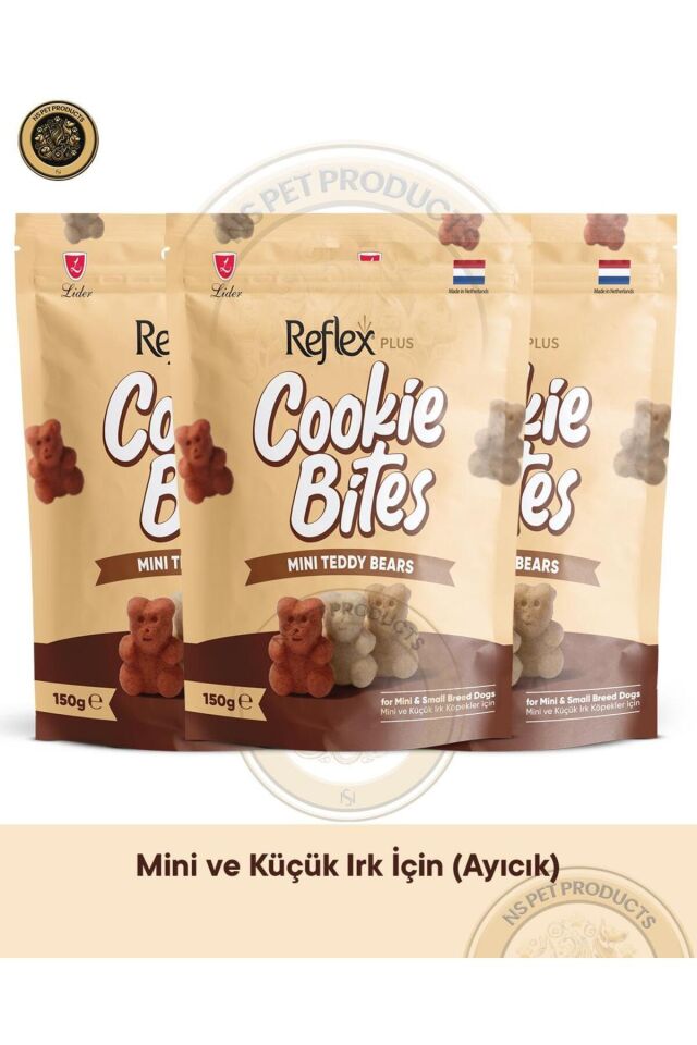 Cookie Bites Mini Teddy Bears 3X150gr Köpek Ödül Maması 3lü Paket