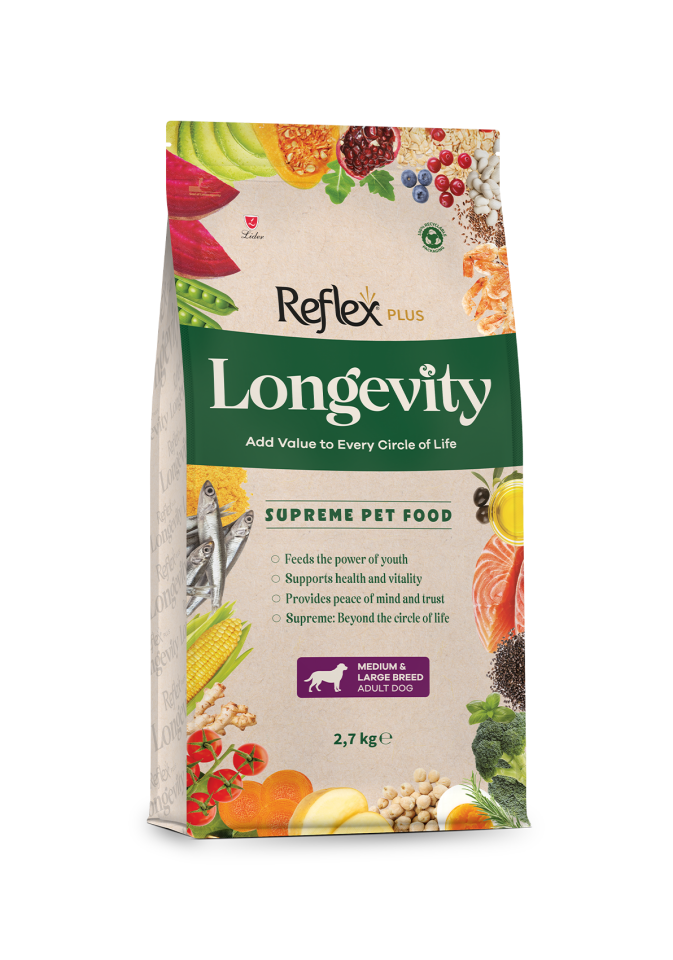 Reflex Plus Longevity Orta ve Büyük Irk Yetişkin Köpek Maması 2,7 kg
