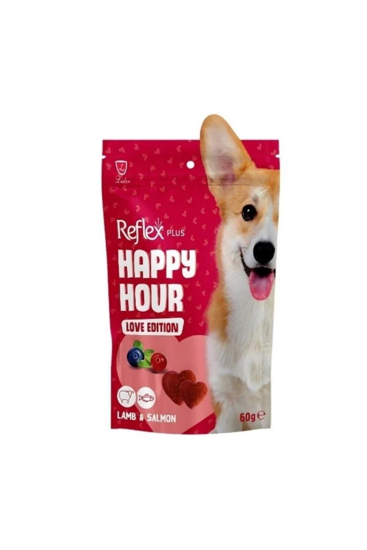 Plus Happy Hour Love Edition Kuzulu ve Somonlu Köpek Ödül Maması 60 Gr