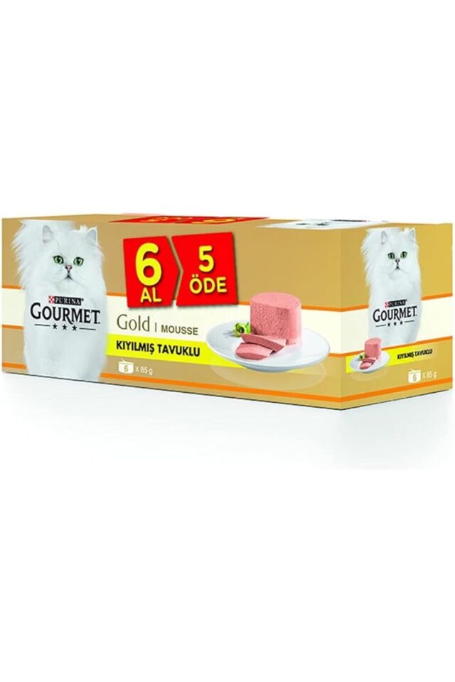 Gourmet Kıyılmış Tavuk Yetişkin Kedi Konserve 6 Al 5 Öde 85 gr