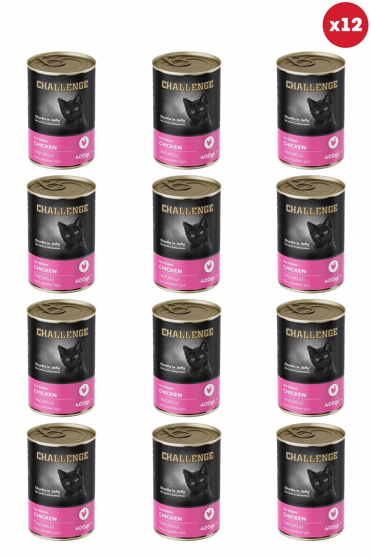 Tavuklu Yavru Kedi Konservesi 400 gr X 12 Adet