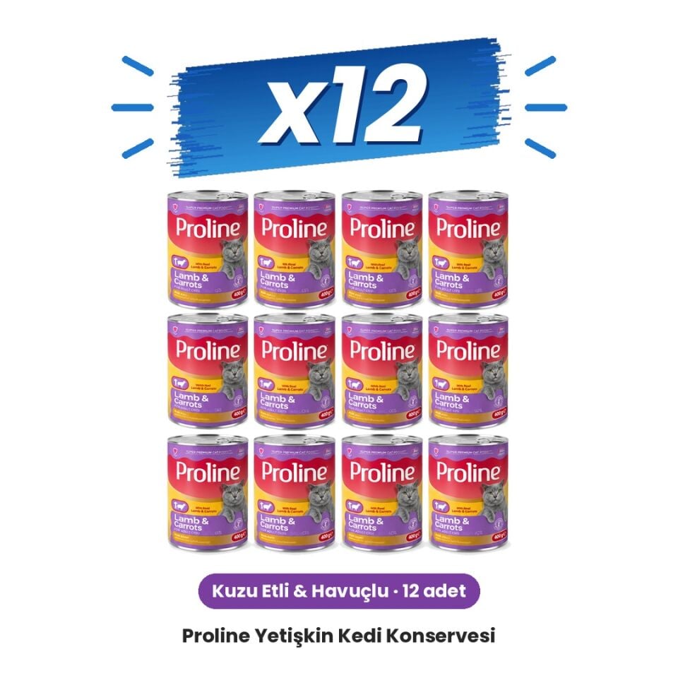 (Gölge Av) Proline Kuzu Etli ve Havuçlu Pate Et Parçalı Yetişkin Kedi Konservesi 12 x 395 gr Yaş Mama