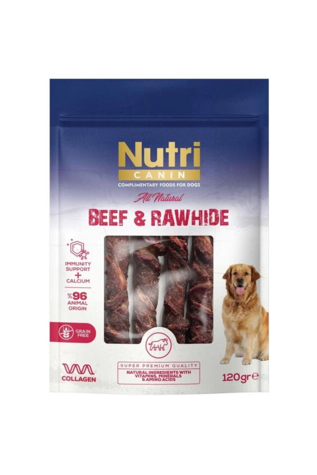 Sığır Eti Sarılı Tahılsız Büyük Boy Kemik Köpek Ödülü 120 Gr