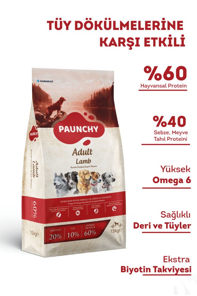 Kuzu Etli Ve Pirinçli Yetişkin Köpek Maması 15 Kg