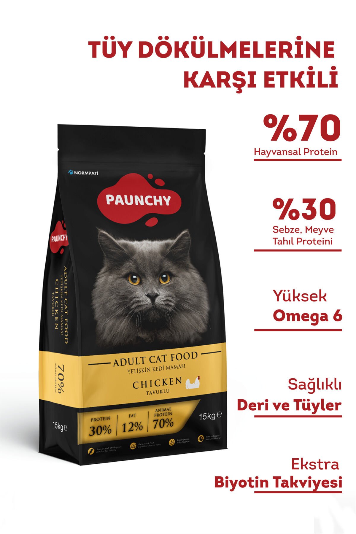 Tavuklu Yetişkin Kedi Maması 15 Kg