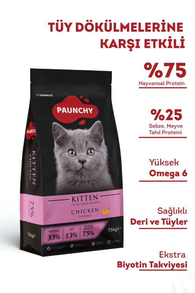 Tavuklu Yavru Kedi Maması 15 Kg