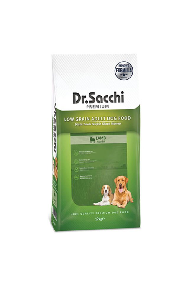 Dr.Sacchi Premium Kuzu Etli Düşük Tahıllı Yetişkin Köpek Maması 12 Kg
